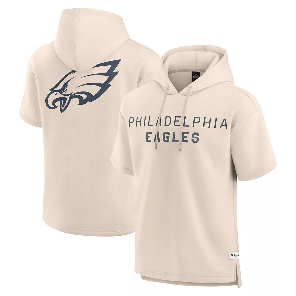 Men's Fanatics Cream Philadelphia Eagles Elements Future Ground Lettering Short Sleeve Pullover Hoodie, Size: 2XL, Beige Product Image