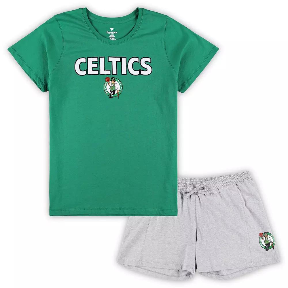 Women's Fanatics Branded Kelly Green/Heather Gray Boston Celtics Plus  Product Image
