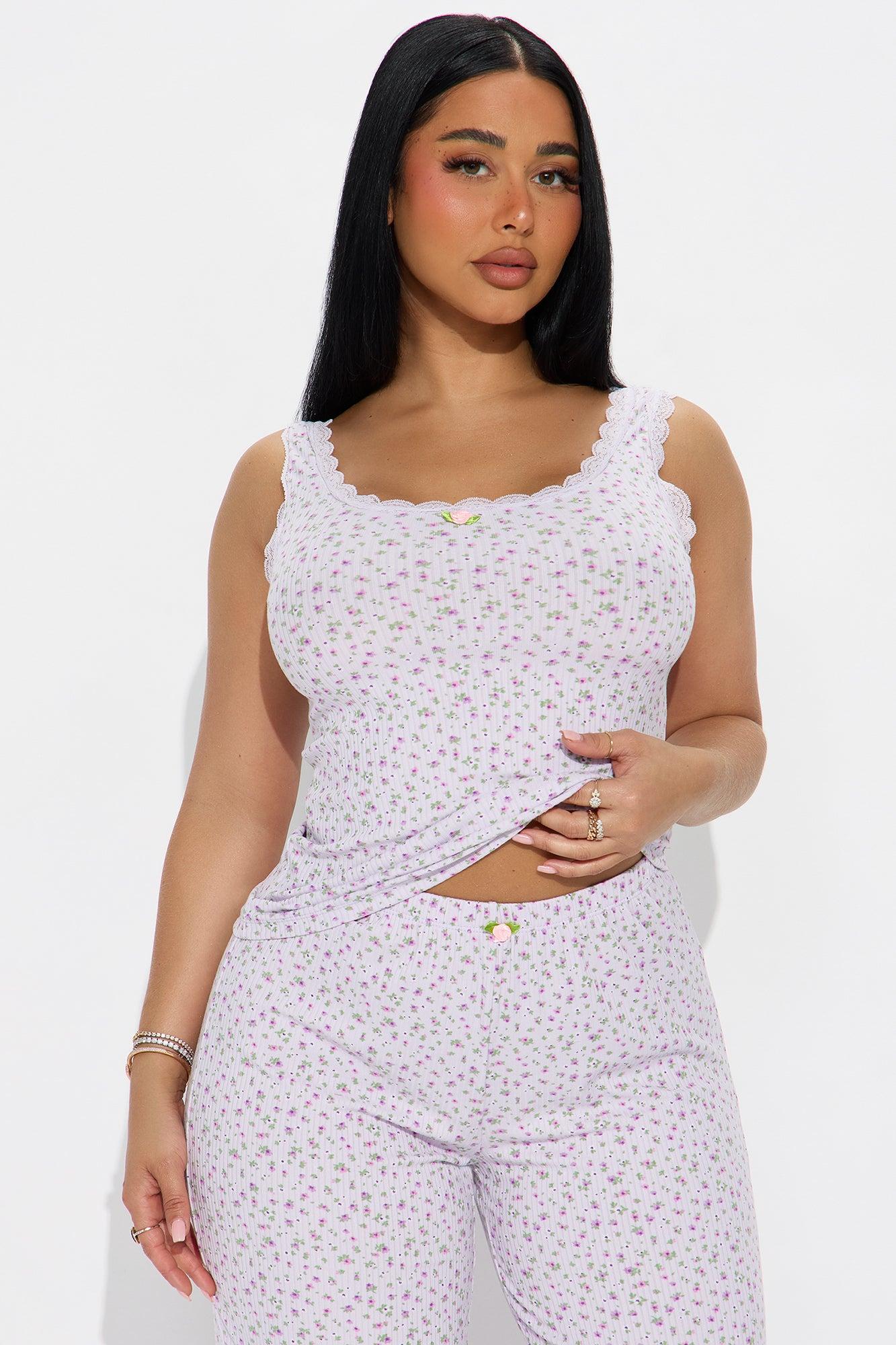 Dreamy Era Ribbed PJ Pant Set - Lavender Female Product Image