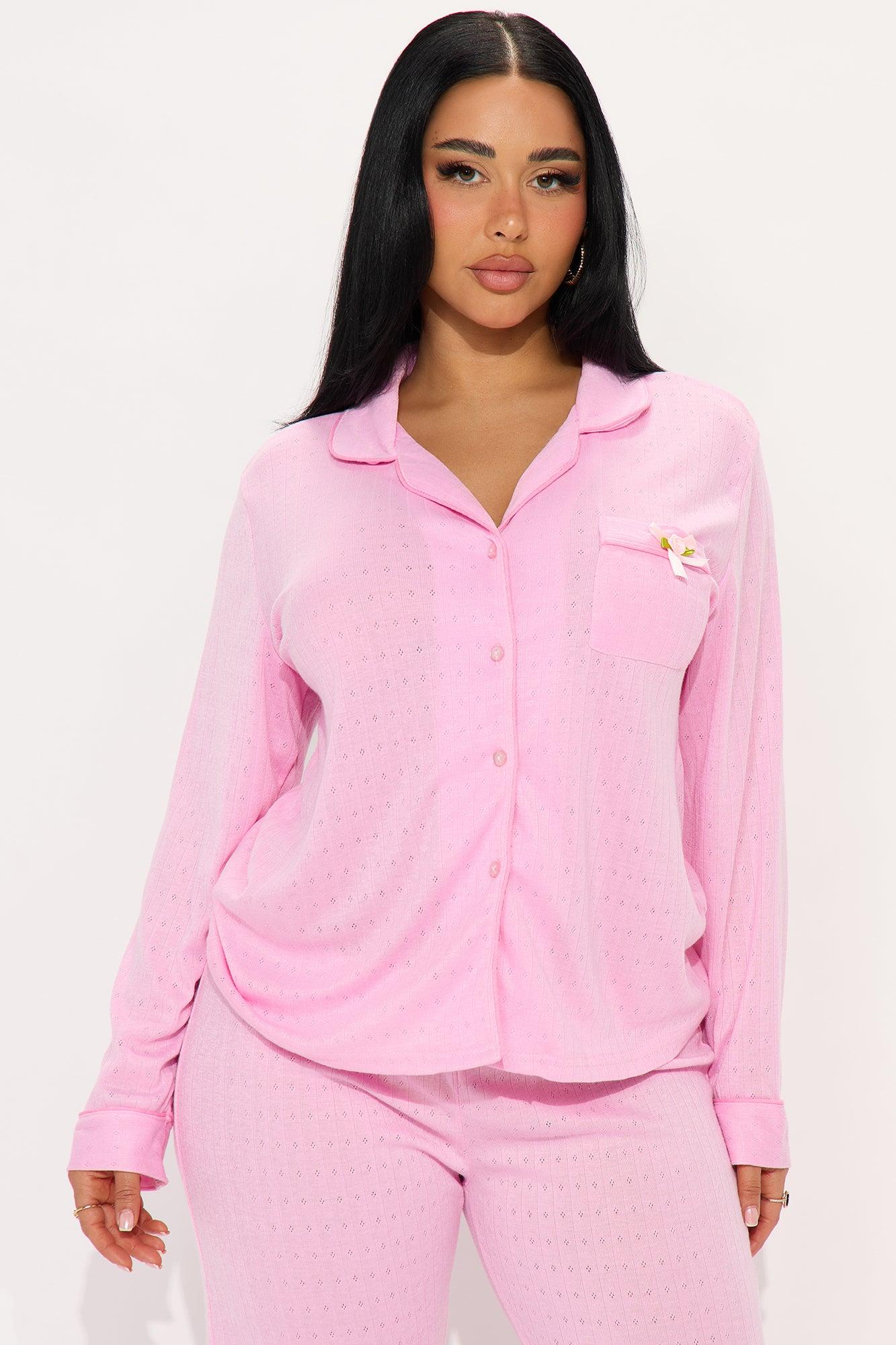 Sittin' Pretty Pointelle PJ Pant Set - Pink Product Image