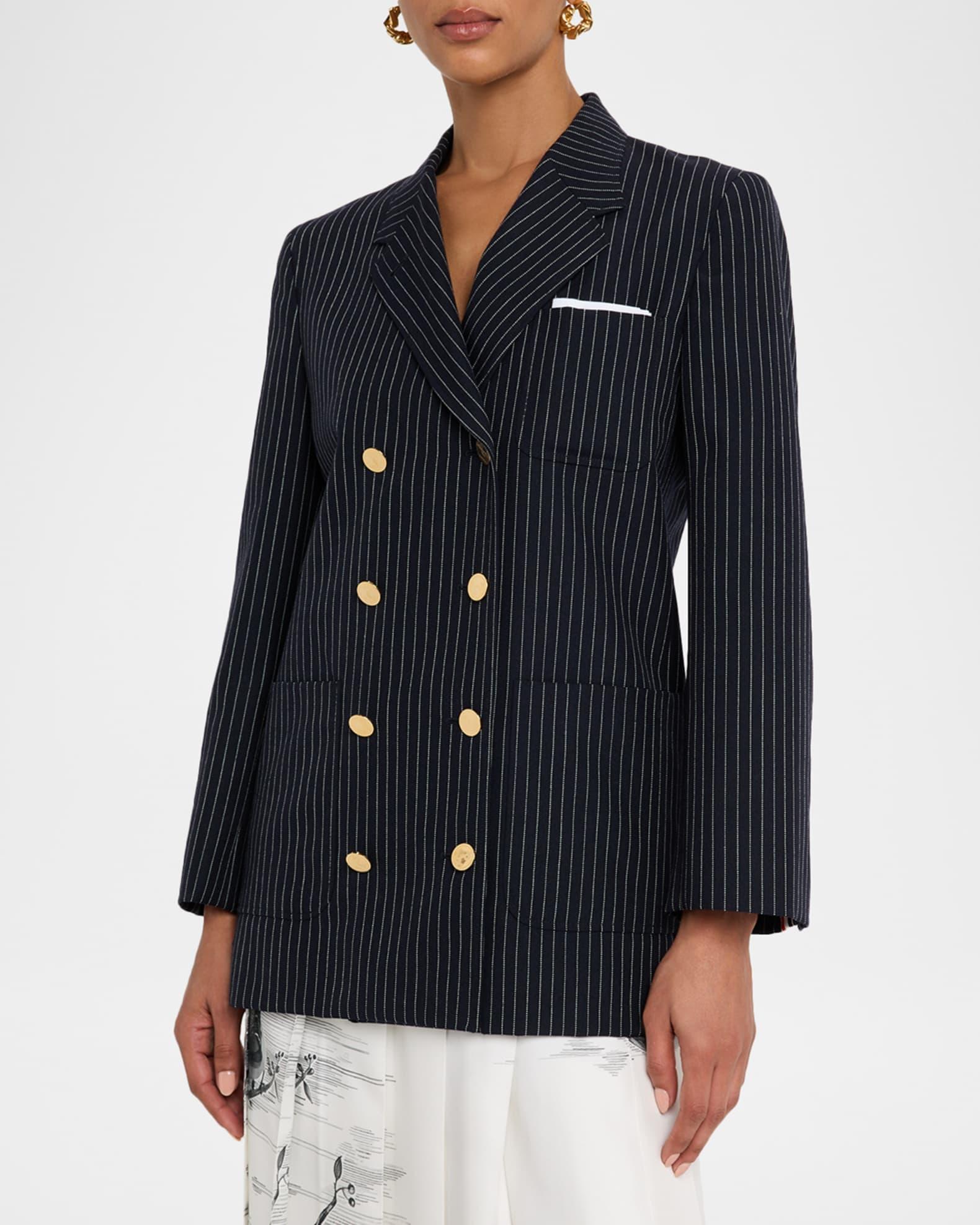 Pinstripe Double-Breasted Sack Sport Coat Product Image