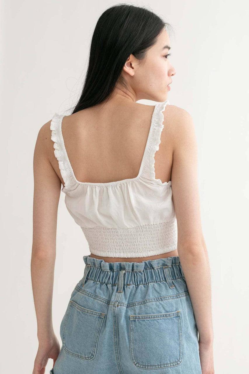 White Milkmaid Crop Top Product Image