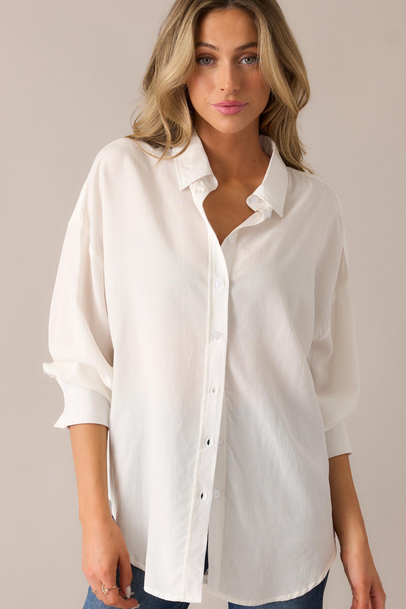 What Will Be Ivory Button Front Top Product Image