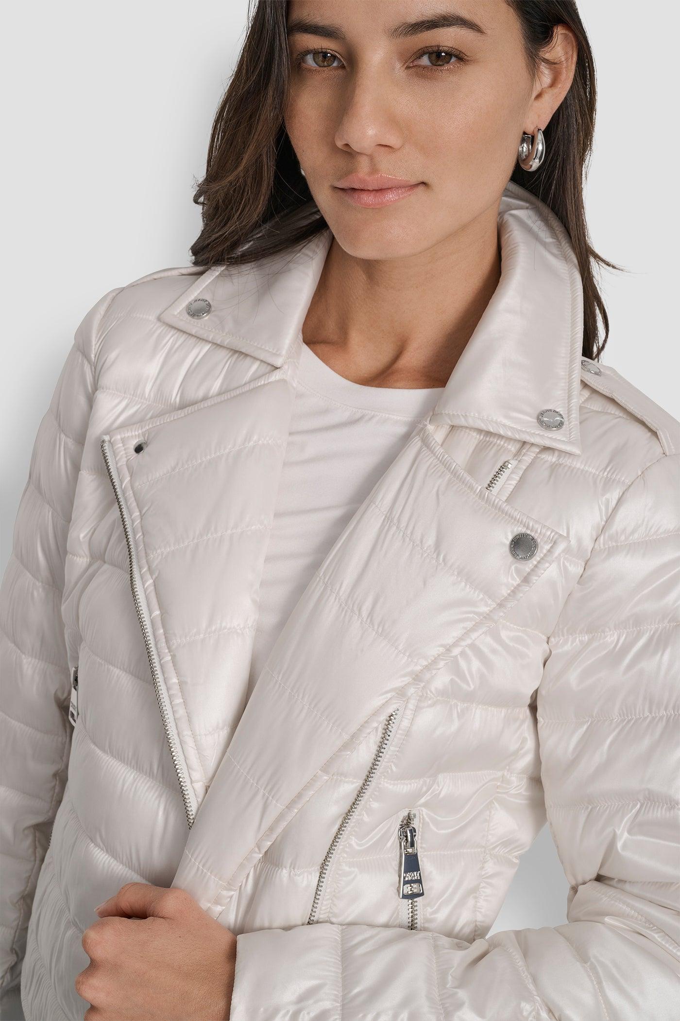 MOTO STYLE LIGHT WEIGHT PUFFER JACKET Product Image