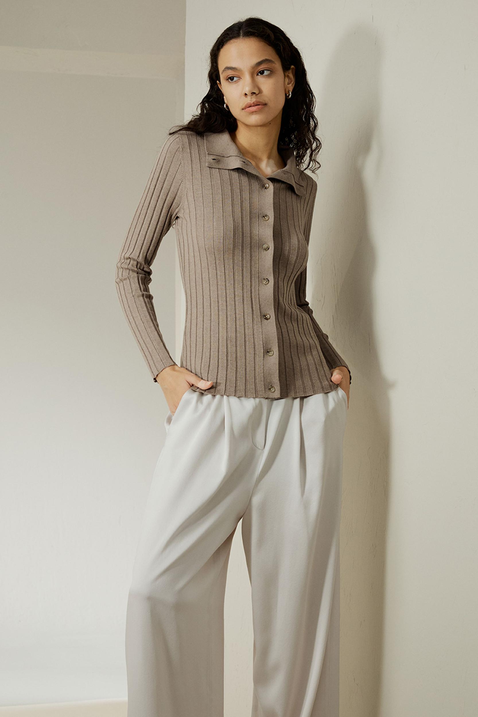 LILYSILK Cashmere Blend Sweater for Women Dark Camel Soft and Skin-Friendly Slim-Fit Long Sleeves 100% Grade 6A Mulberry Silk L Product Image