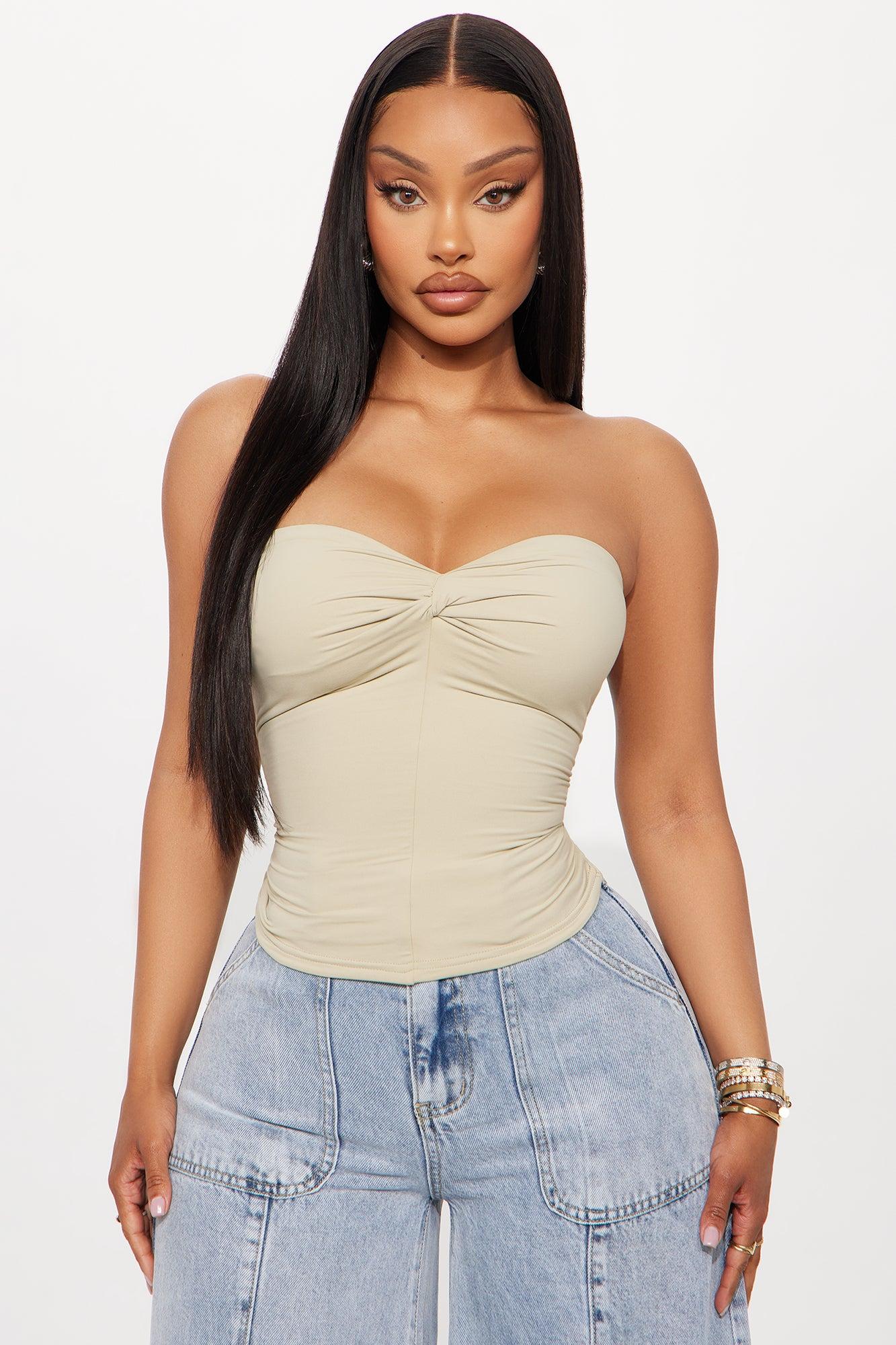 Second Skin Twist Tube Top - Stone Female Product Image