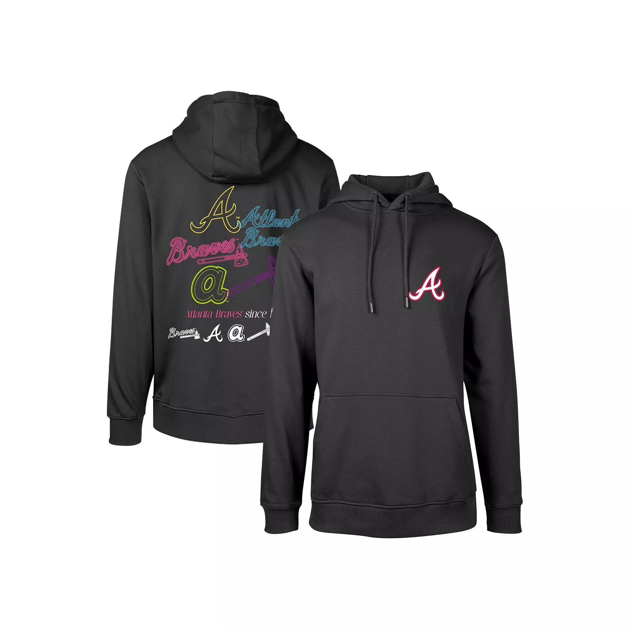 Men's Levelwear Black Atlanta Braves Podium Vintage Pullover Hoodie,  Product Image