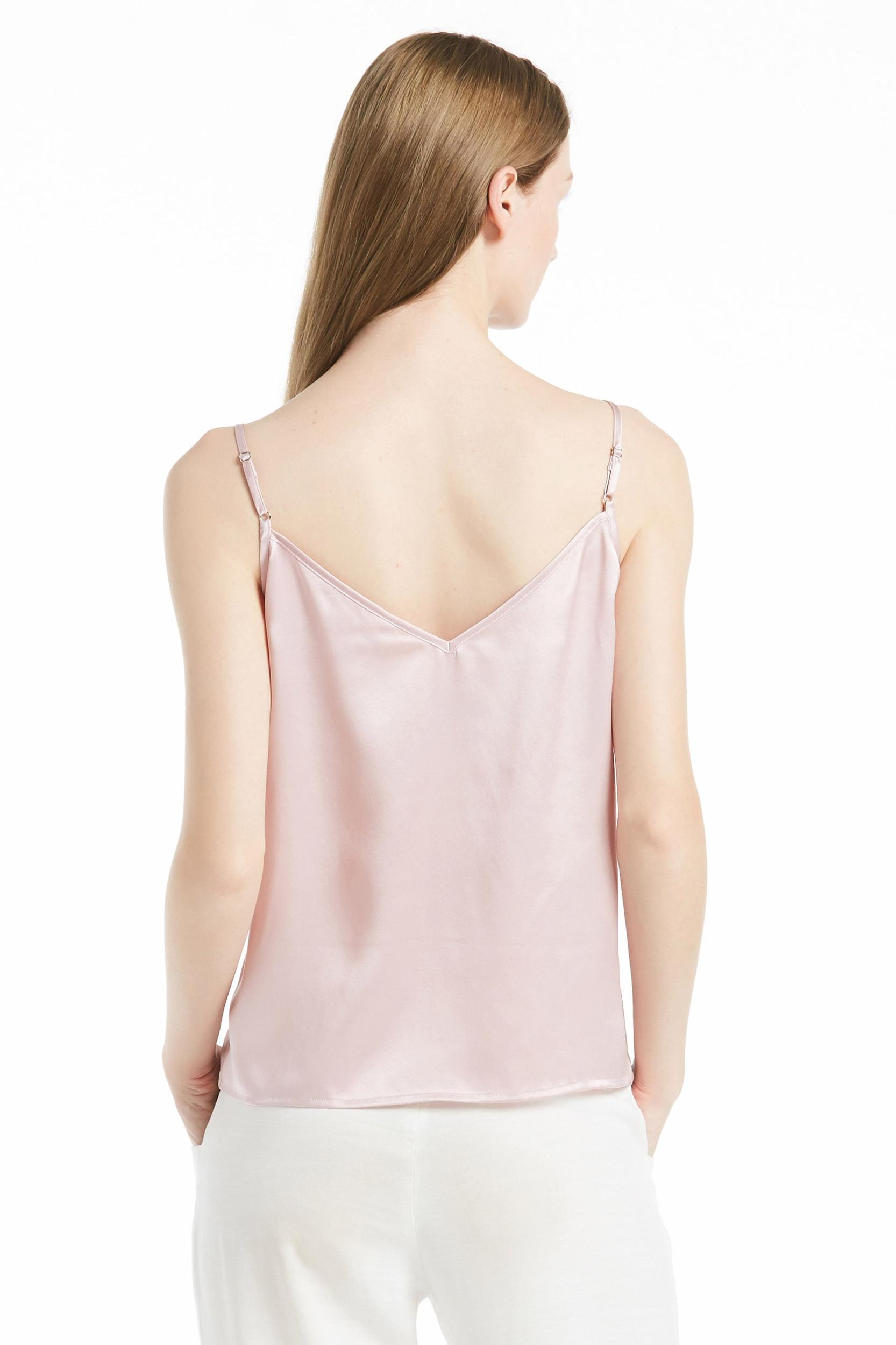  V Neck Front and Back Silk Camisole Product Image