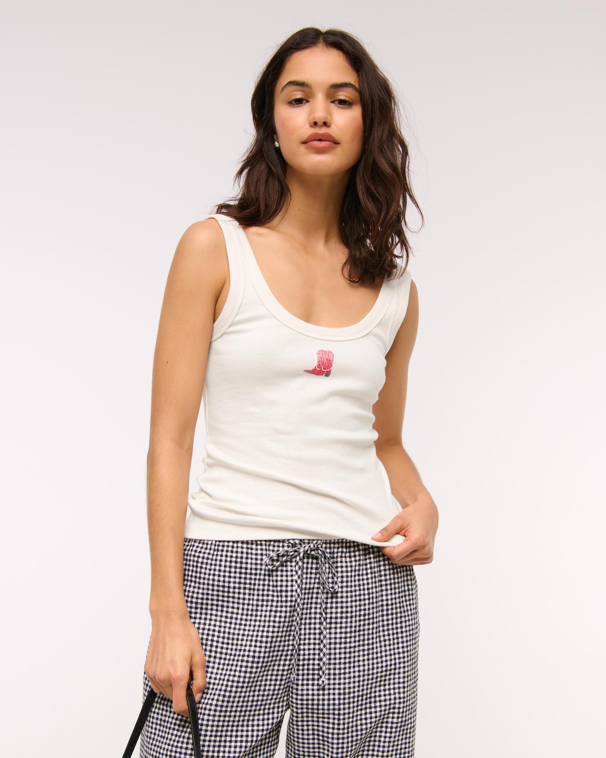 Cowboy Boots Graphic Scoopneck Tank Product Image