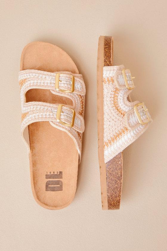 Tambour Natural Multi Crochet Buckle Slide Sandals Product Image