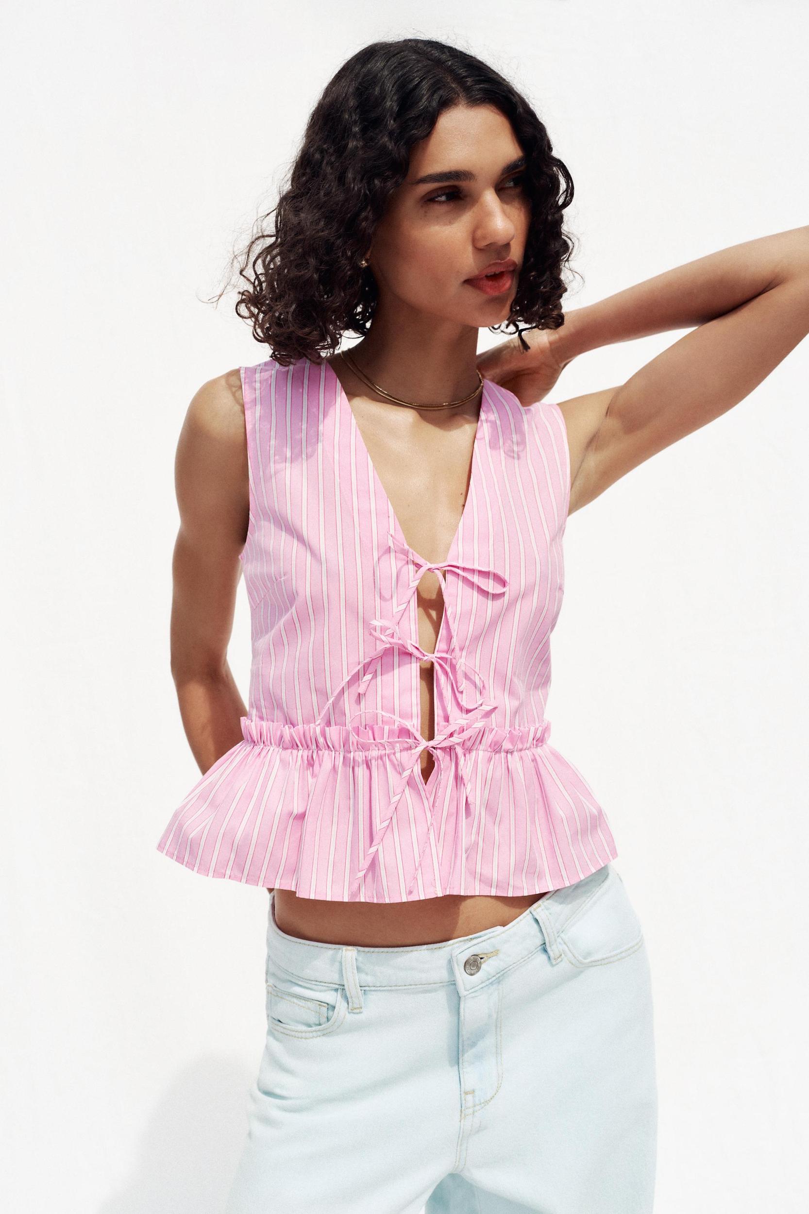 STRIPED TIE TOP Product Image