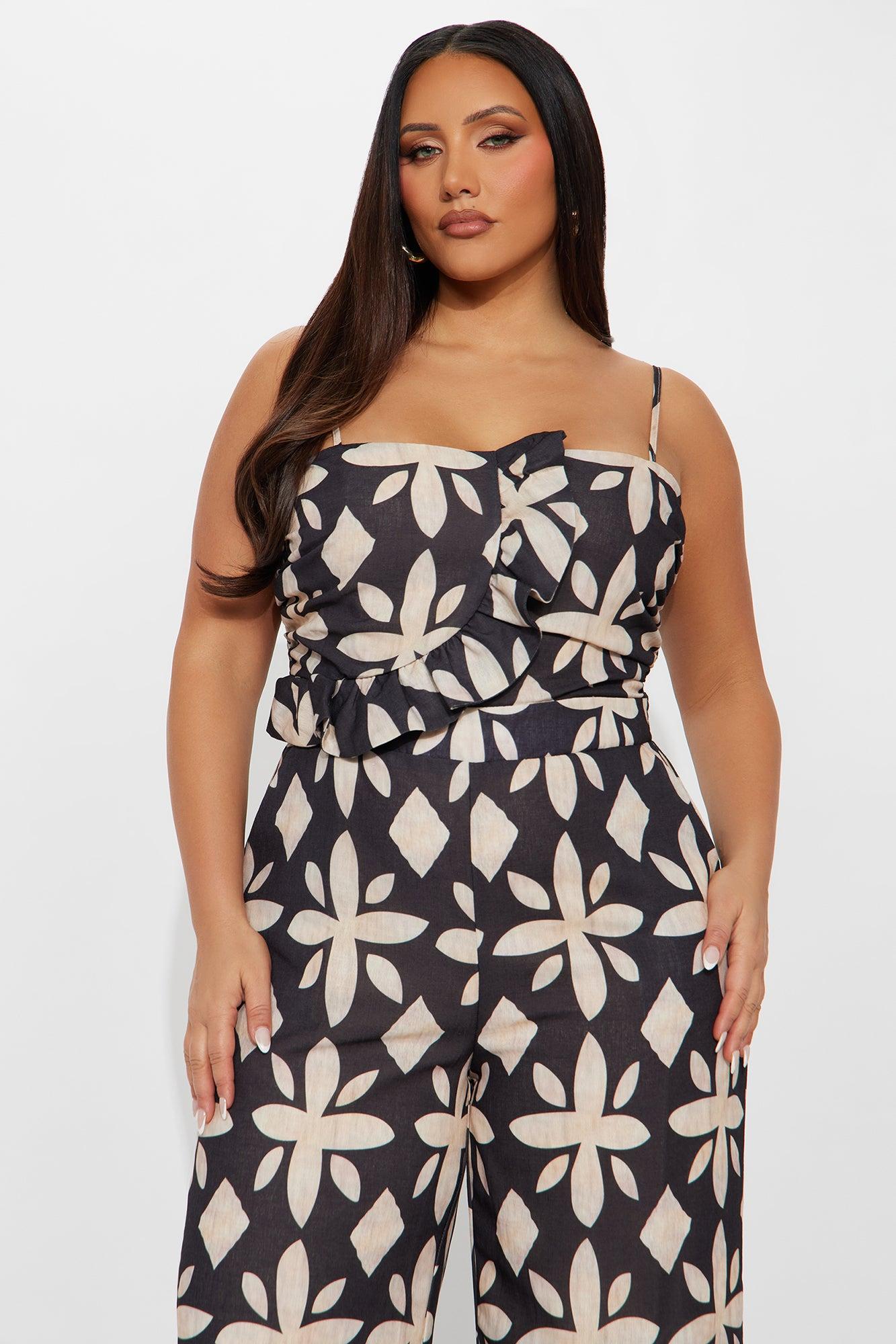 Francesca Linen Jumpsuit - Charcoal/combo Female Product Image