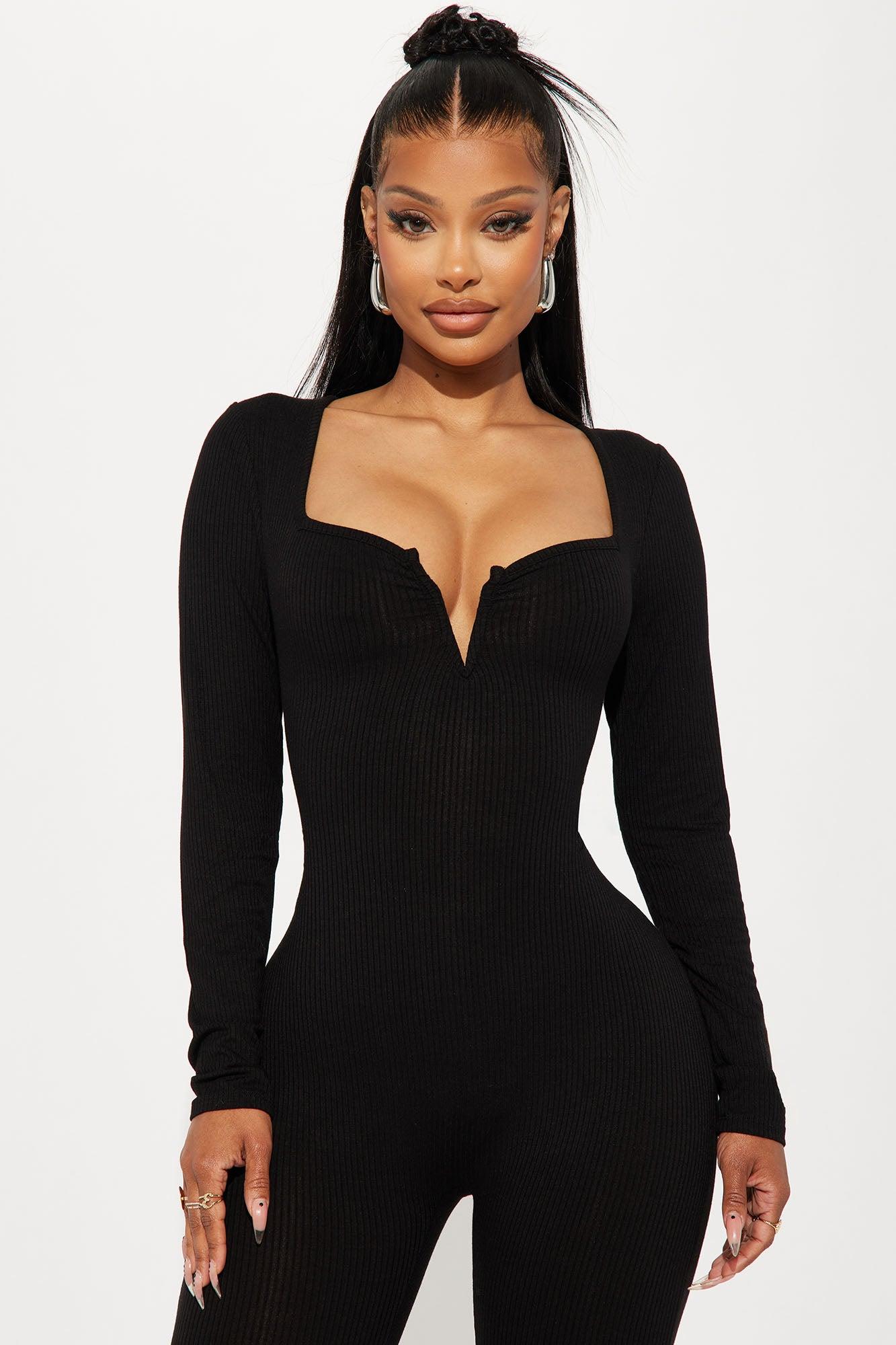 Your Peace Ribbed Jumpsuit - Black Product Image