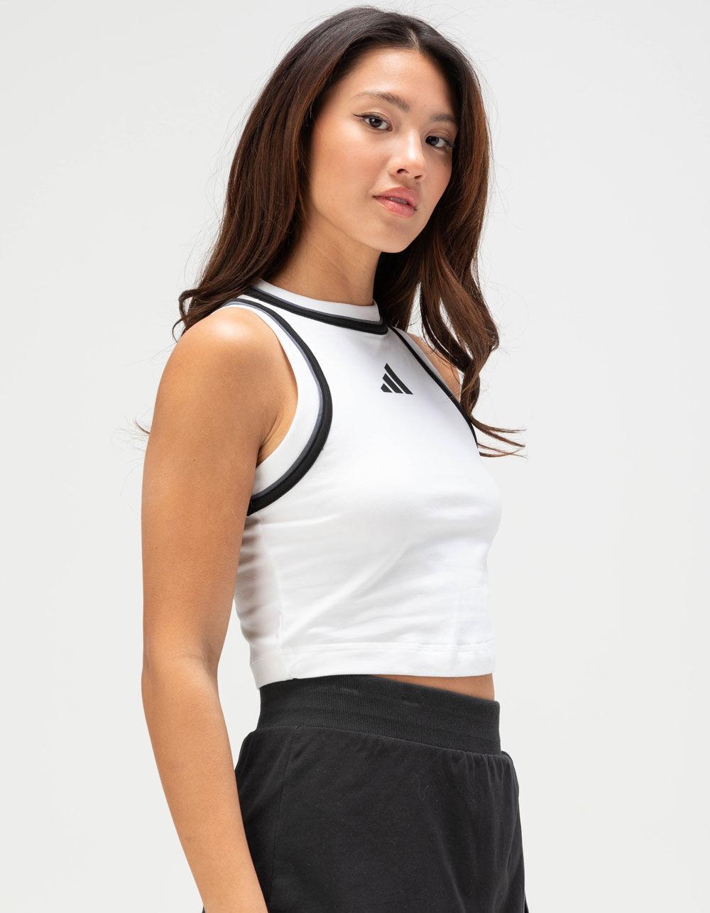 ADIDAS Essentials Color Pop Womens Crop Tank Top - WHITE Product Image