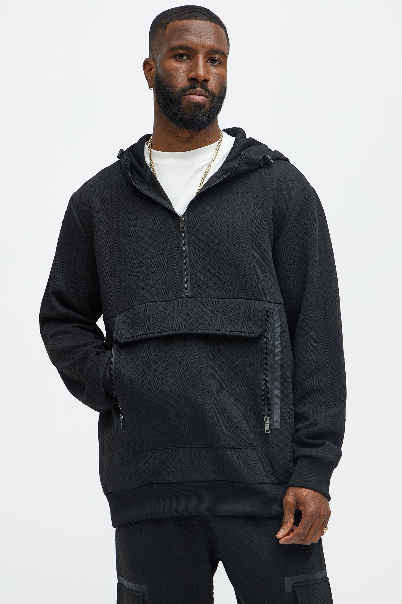 Practical Quarter Zip Hoodie - Black Product Image