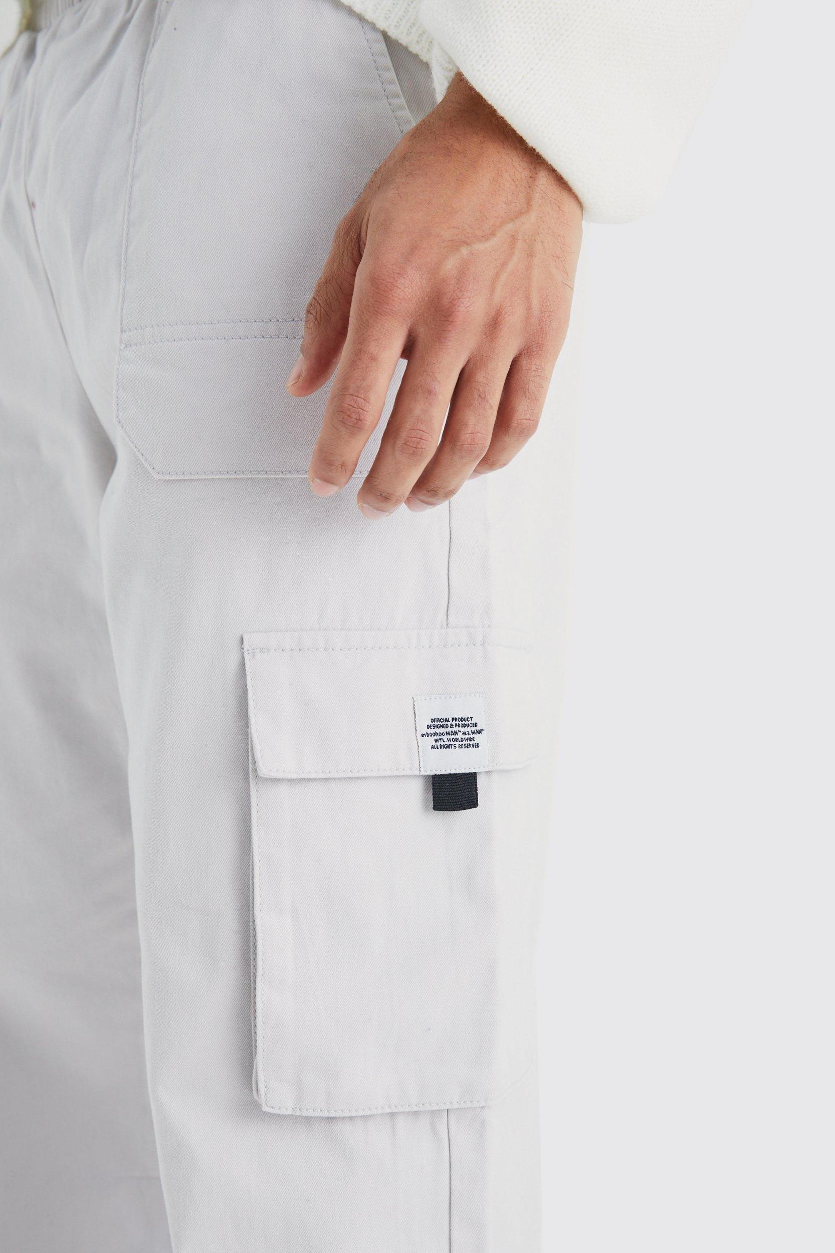 Elasticated Waist Relaxed Fit Cargo Pants | boohooMAN USA Product Image