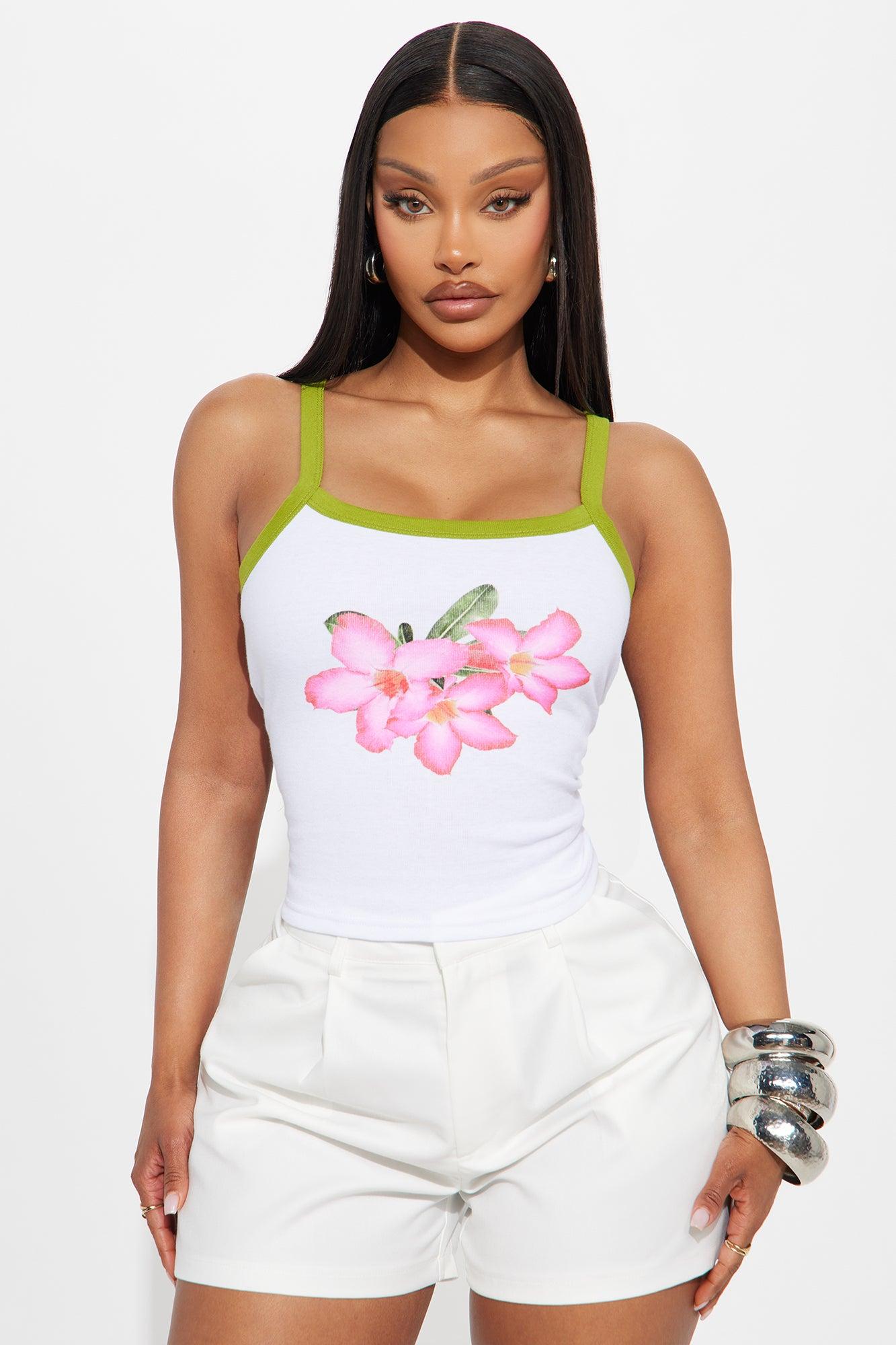 North Shore Hibiscus Top - White/combo Product Image