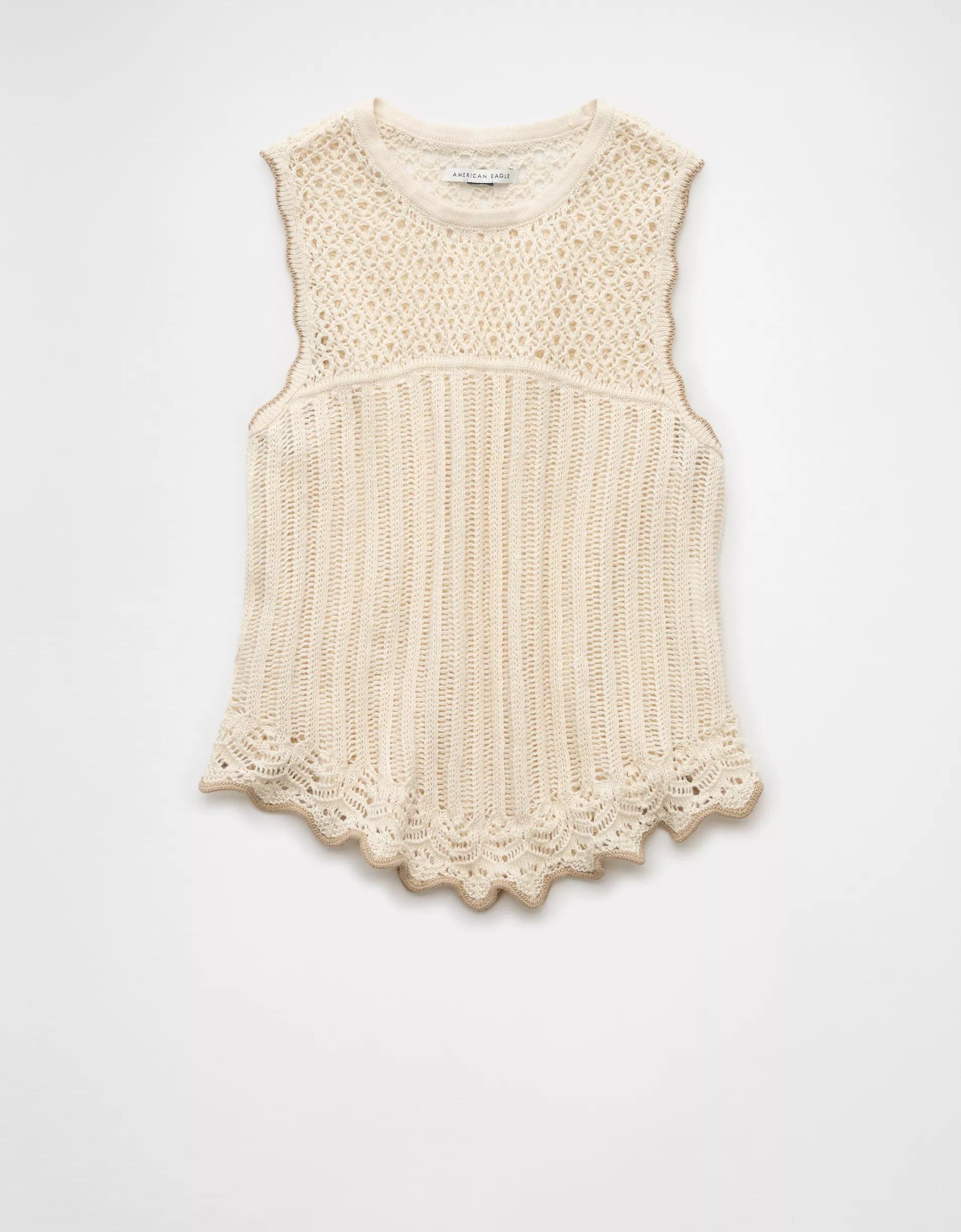 AE Mixed Stitch Sweater Tank Top Product Image