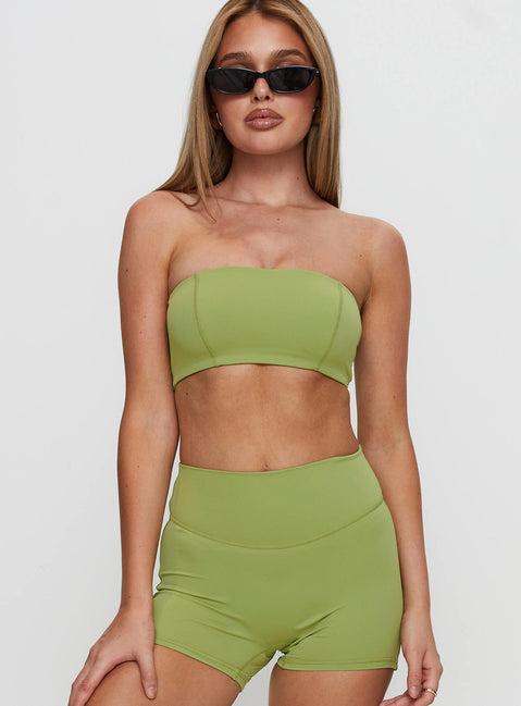 End Goal Active Bandeau Top Green Product Image