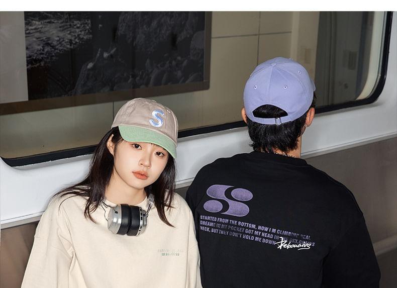 Short-Sleeve Crew Neck Lettering Oversized T-Shirt Product Image