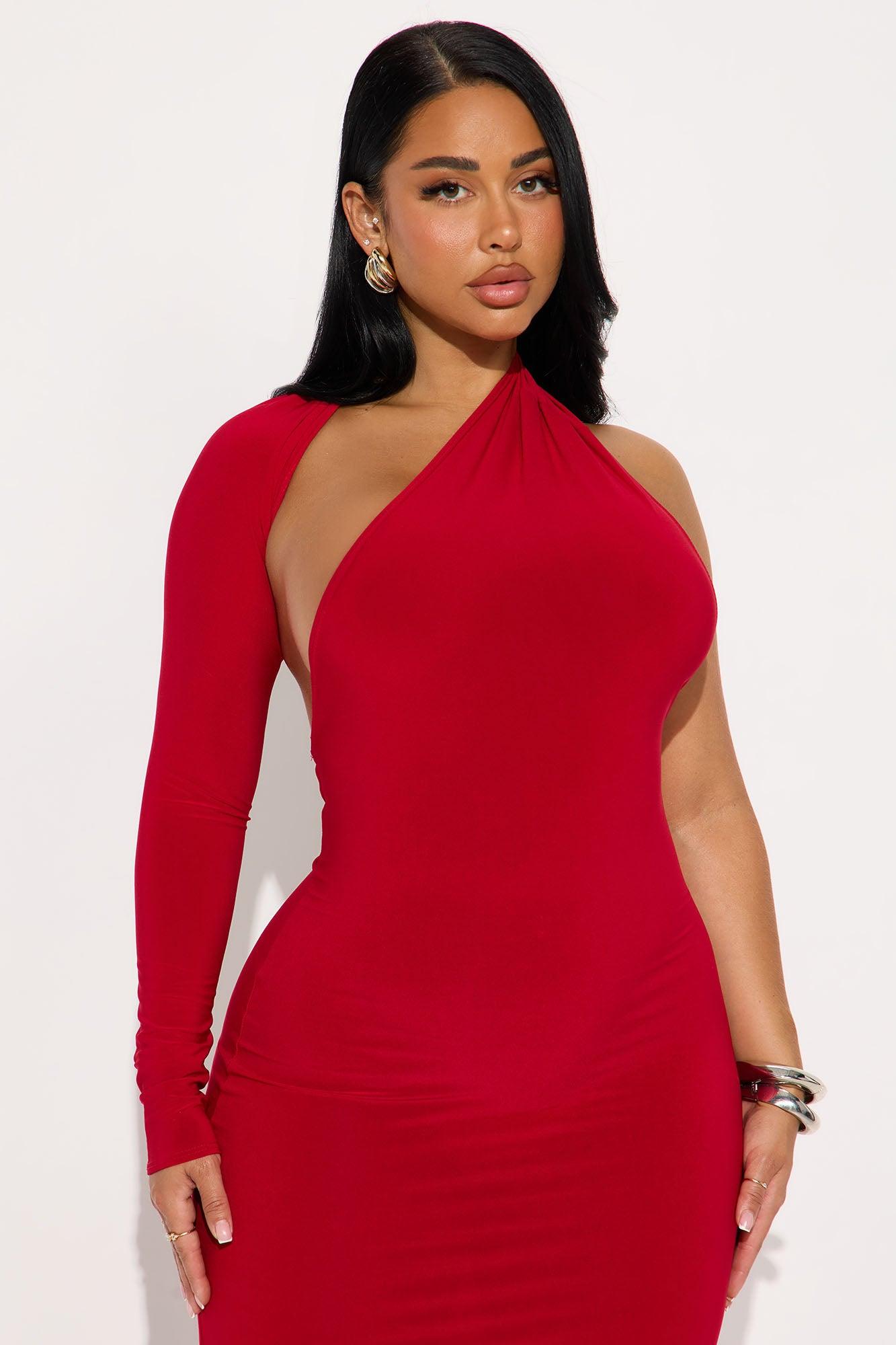 Marlene Long Sleeve Maxi Dress - Red Female Product Image