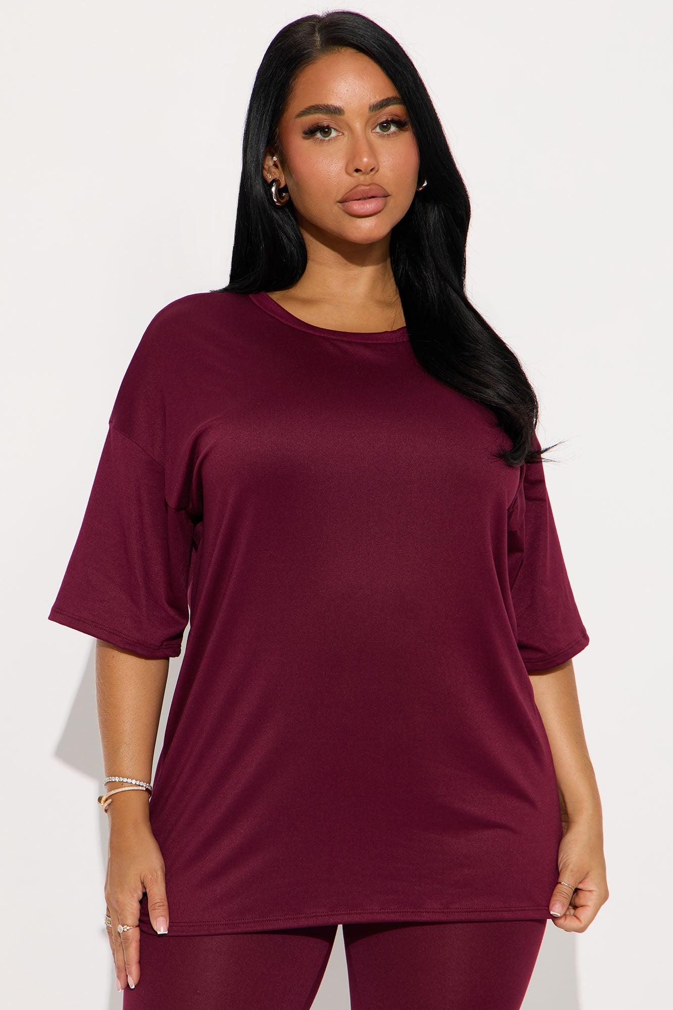 Weekend Vibes Capri Set - Burgundy Female Product Image