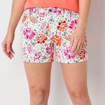 St. John's Bay Womens Mid Rise Chino Short Product Image