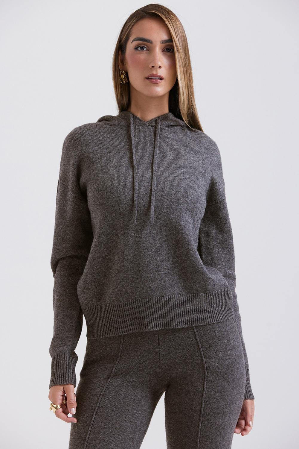 Jionni  charcoal cashmere blend hoodie - sale Product Image