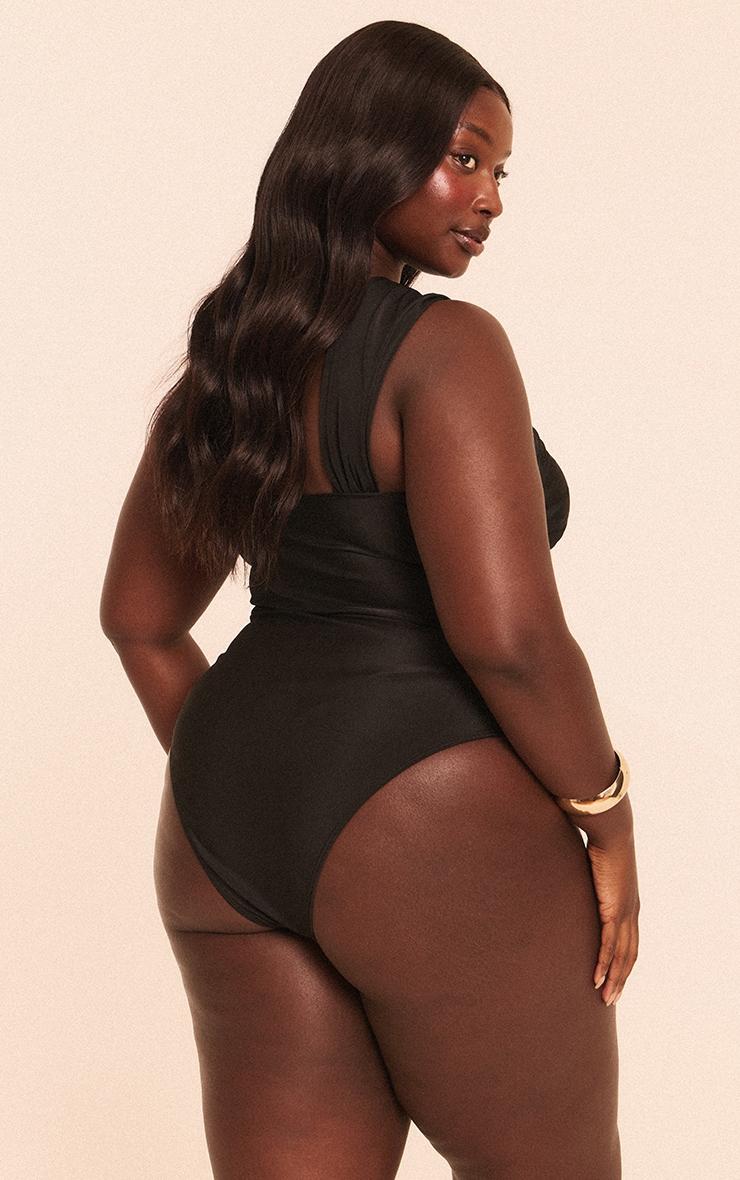 Plus Black Ruched Bust Swimsuit Product Image