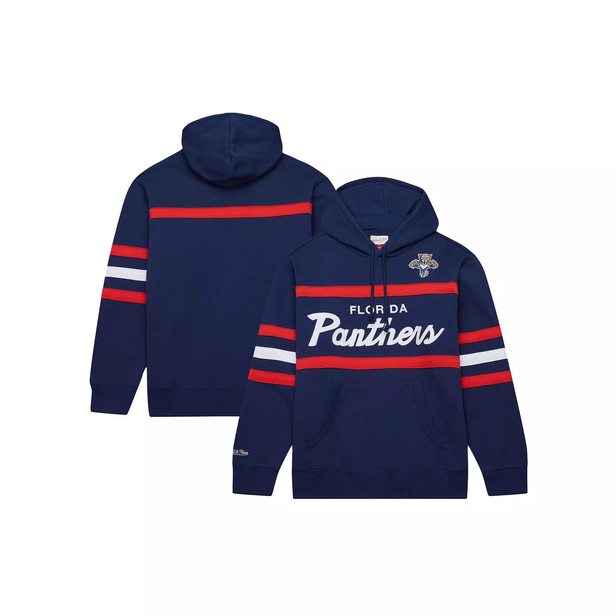 Men's Mitchell & Ness Navy Florida Panthers Head Coach Pullover Hoodie, Size: XL, Pnt Blue Product Image