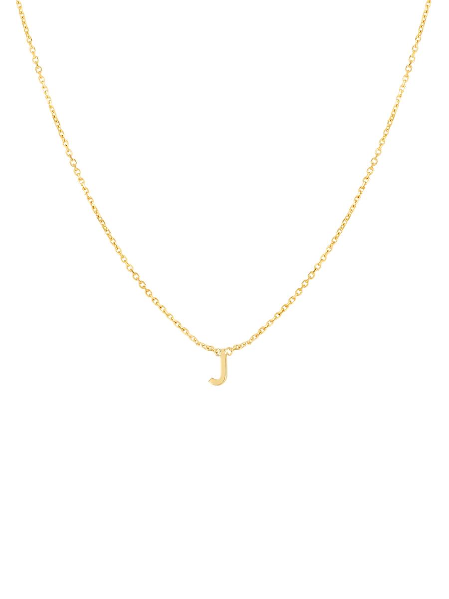 Womens 14K Yellow Gold Initial Pendant Necklace Product Image