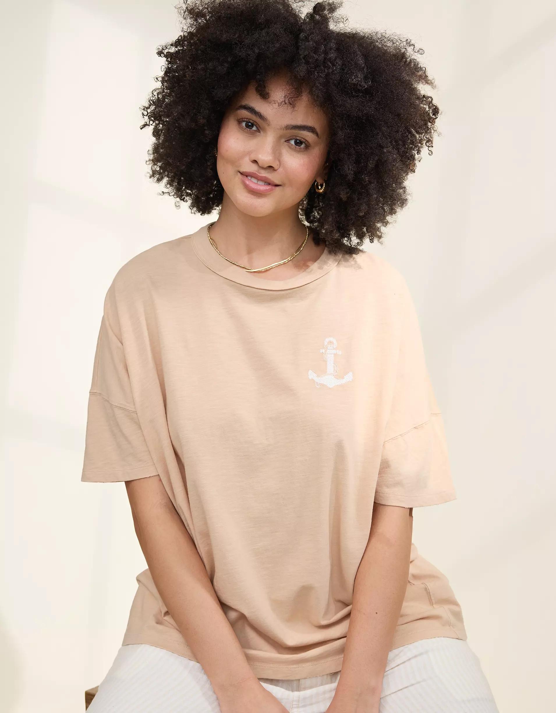 Aerie Oversized Crew Boyfriend T-Shirt Product Image