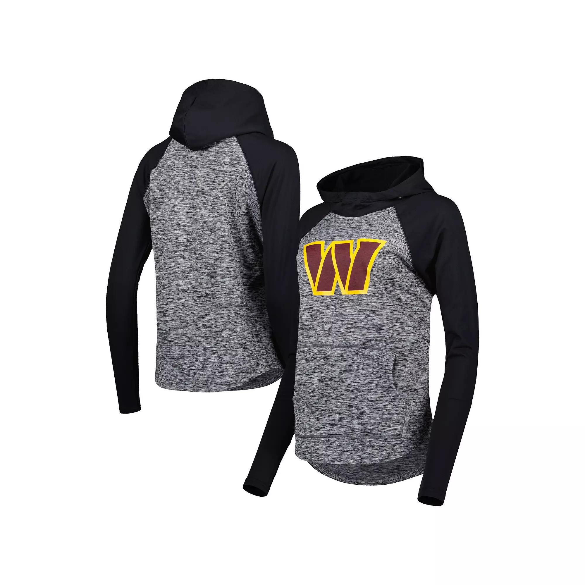 Women's G-III 4Her by Carl Banks Heathered Gray/Black Washington Commanders Championship Ring Raglan Pullover Hoodie,  Product Image
