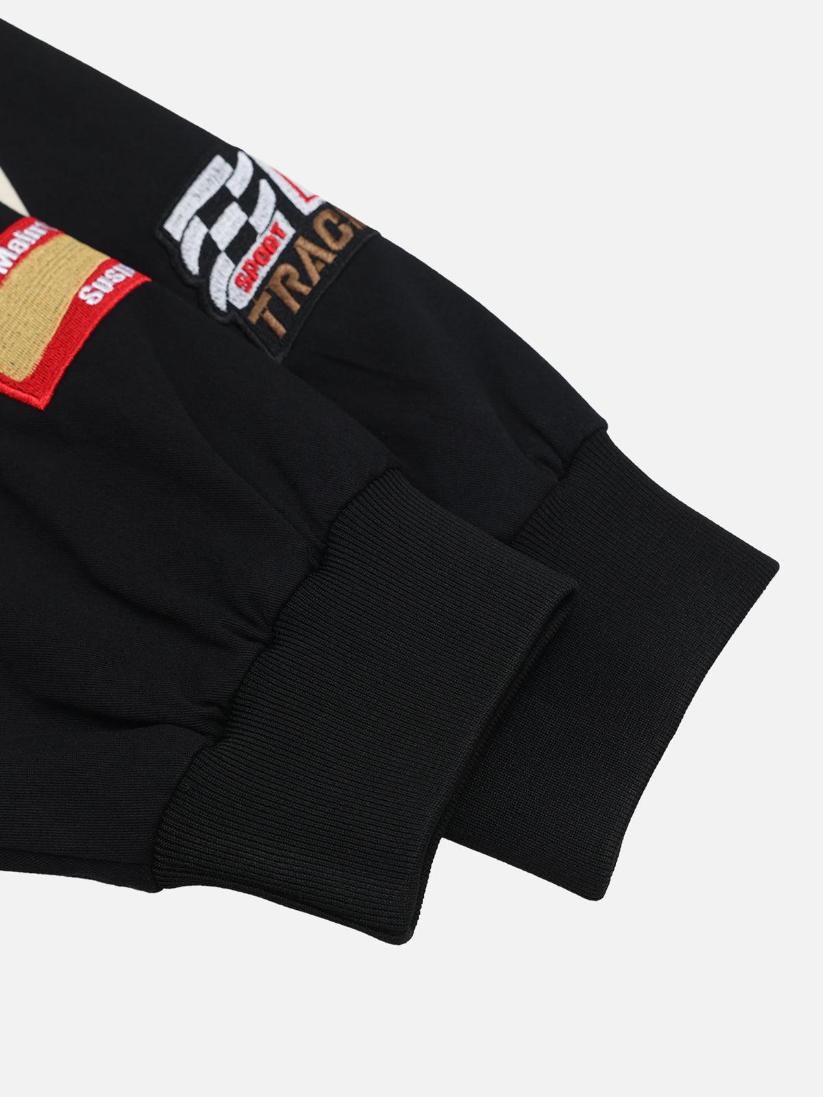 Aelfric Eden Color Blocking Embroidery Racing Jacket Product Image