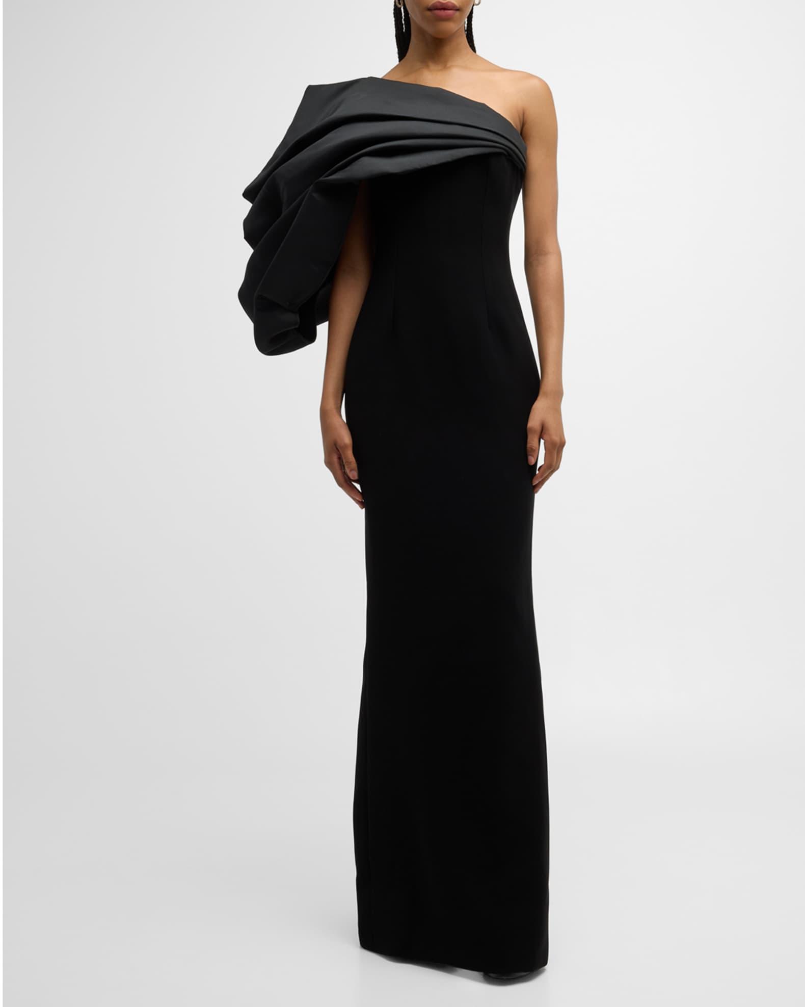 Draped One-Shoulder Column Gown Product Image
