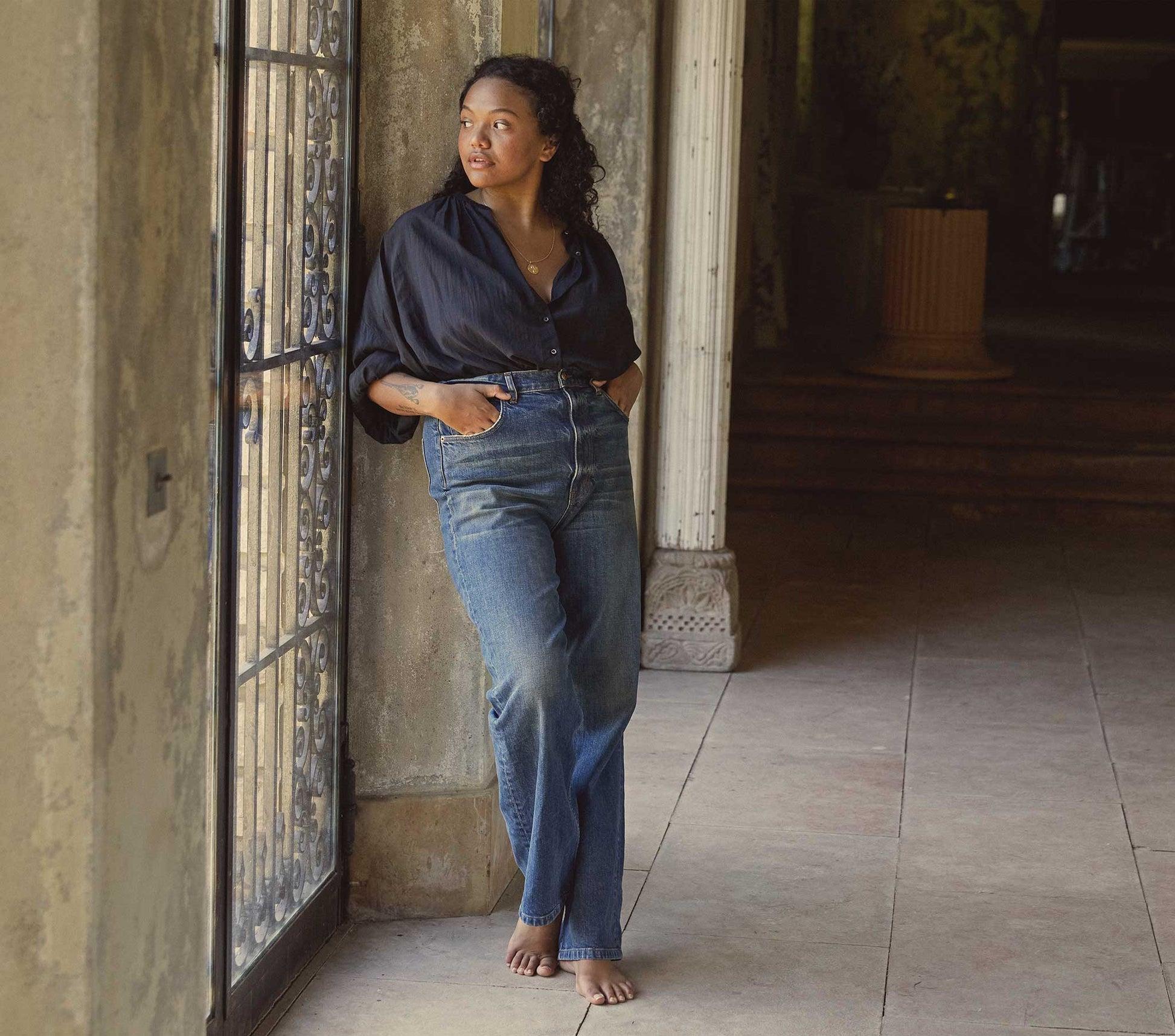 THE JANE BLOUSE -- BLACK Product Image