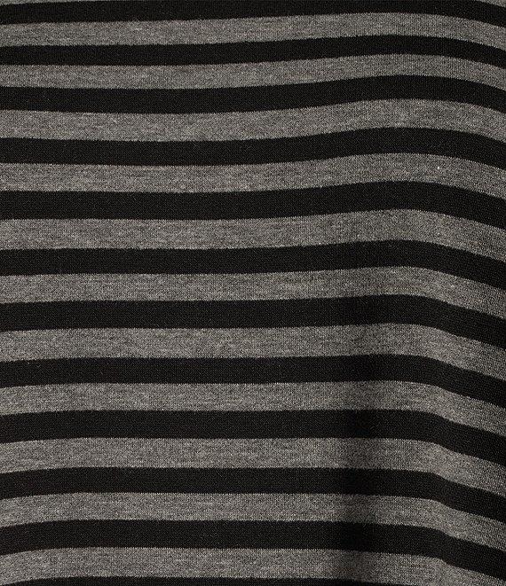 Eileen Fisher Striped Cozy Brushed Terry Round Neck Long Sleeve Long Boxy Top Product Image