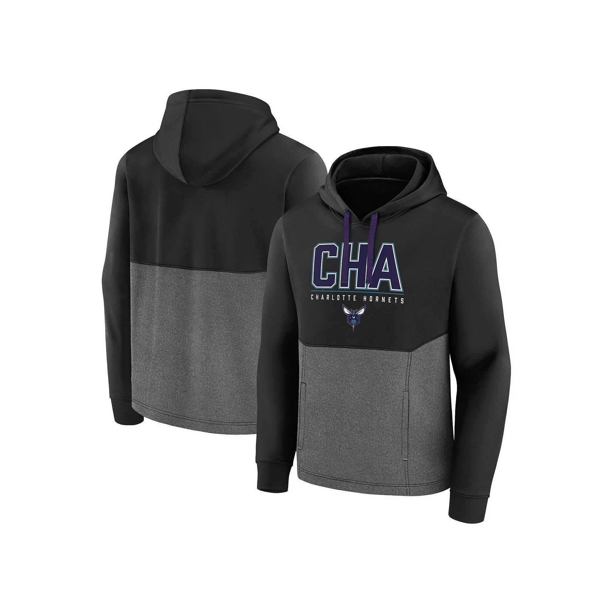 Men's Fanatics Branded Black Charlotte Hornets Successful Tri-Blend Pullover Hoodie,  Product Image