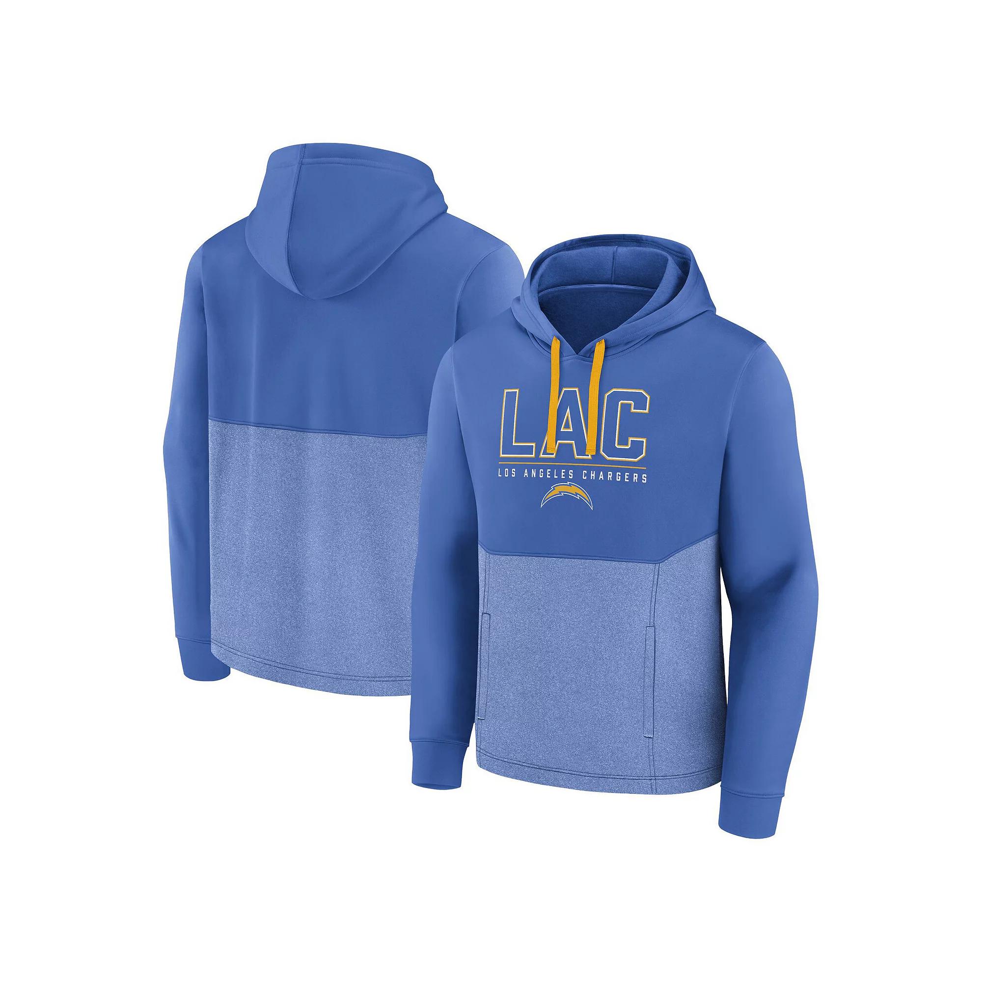 Men's Fanatics Branded  Powder Blue Los Angeles Chargers Successful Tri-Blend Pullover Hoodie, Size: 5XL, Light Product Image