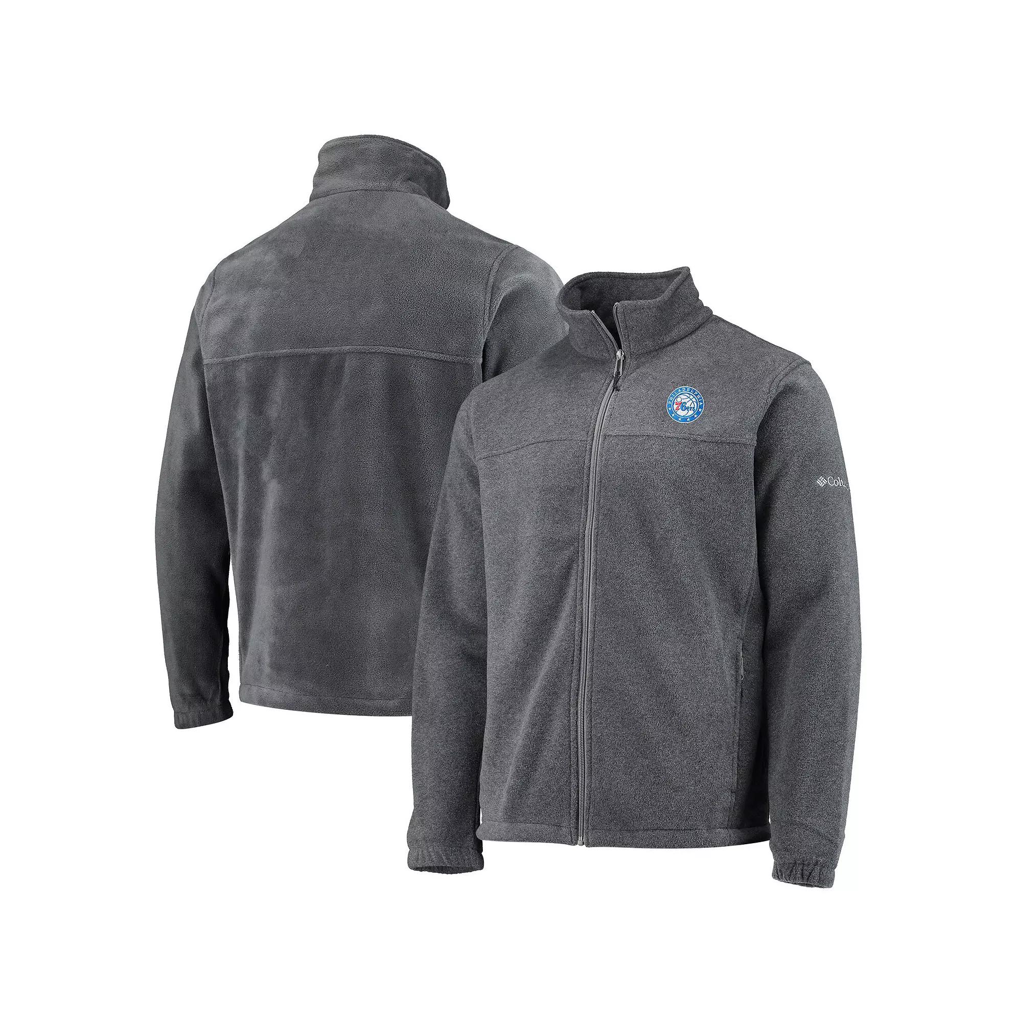Men's Columbia Philadelphia 76ers Heathered Charcoal Flanker Full-Zip Jacket,  Product Image