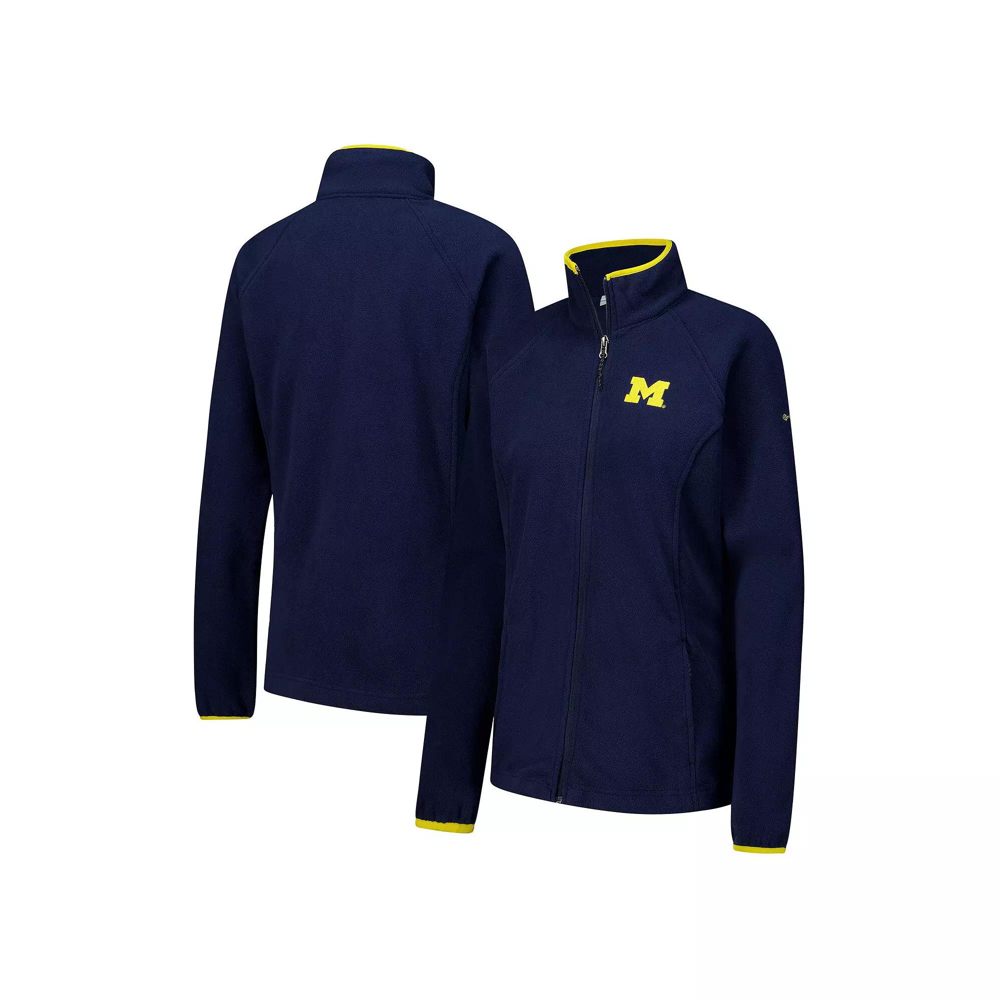 Women's Columbia  Navy Michigan Wolverines Give & Go II Fleece Full-Zip Jacket, Size: XXL, Blue Product Image