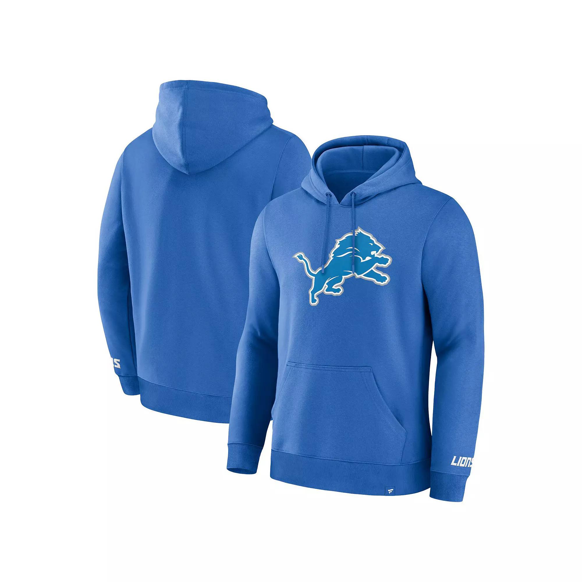 Men's Fanatics  Blue Detroit Lions Legacy Fleece Pullover Hoodie, Size: Small Product Image