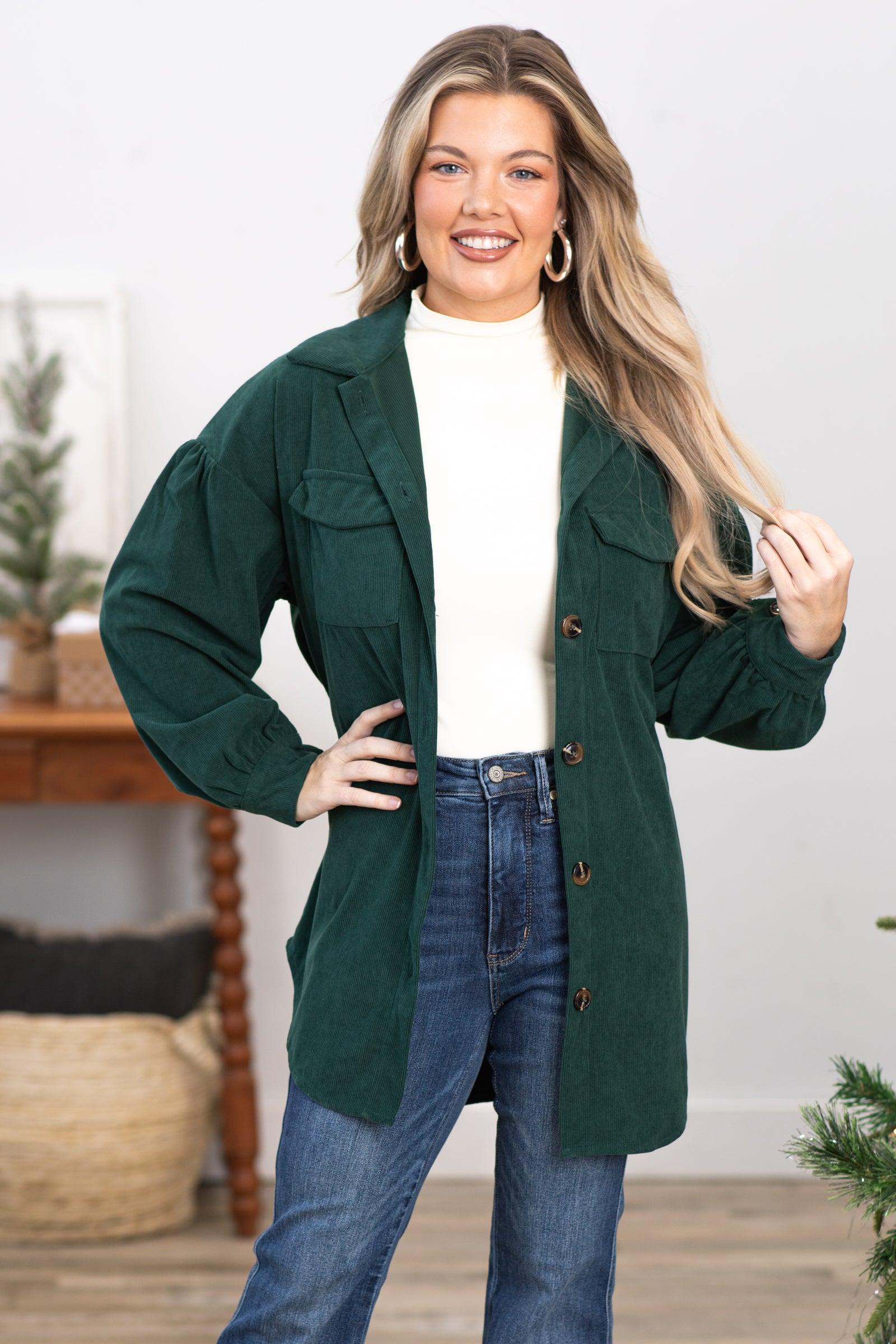 Emerald Green Belted Jacket Product Image