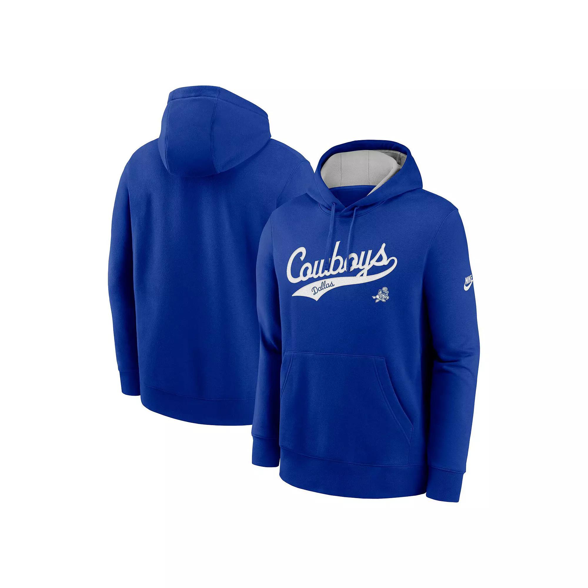 Men's Nike Royal Dallas Cowboys Rewind Tailsweep Club Pullover Hoodie,  Product Image
