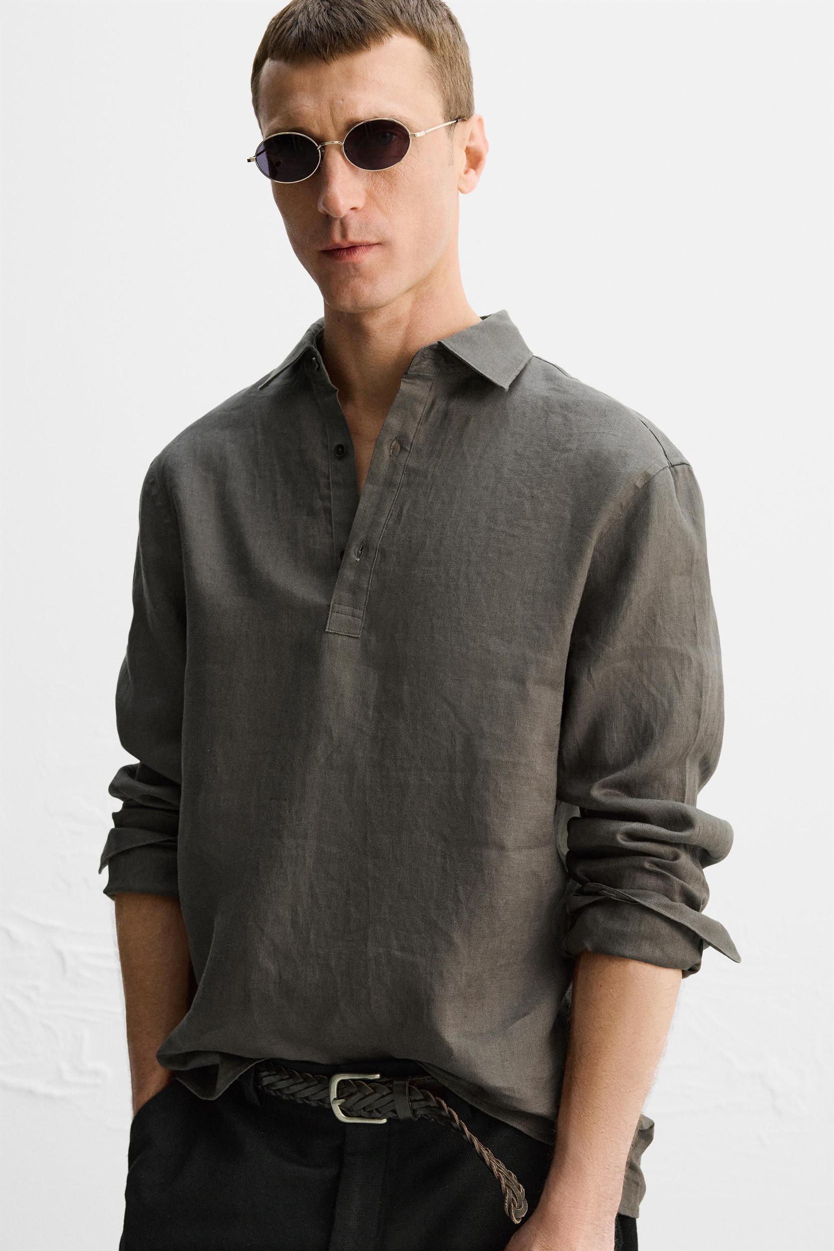 100% LINEN POLO SHIRT LIMITED EDITION Product Image