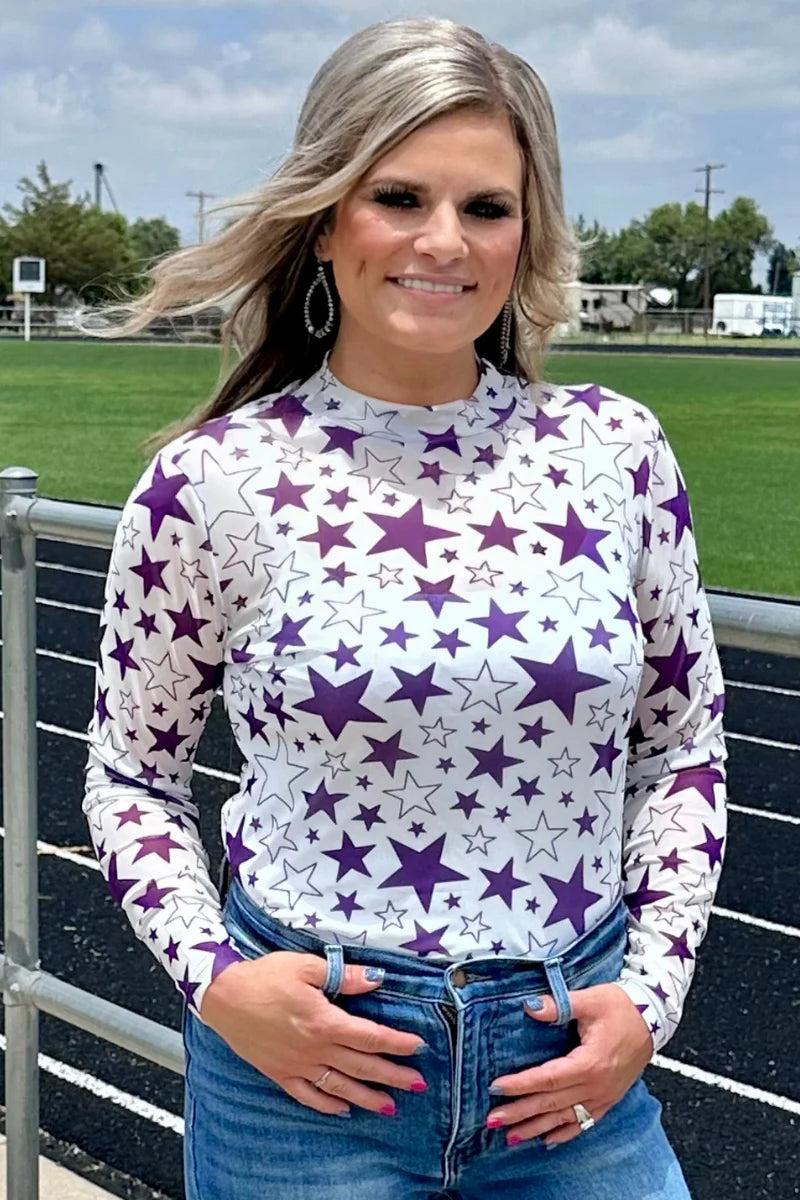 Sterling Kreek Go Team Go Purple Mesh Top Product Image