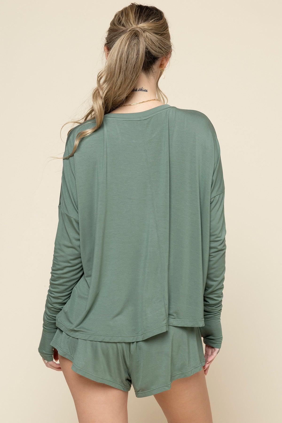 The Perfect Long Sleeve Top - Leaf Green Product Image