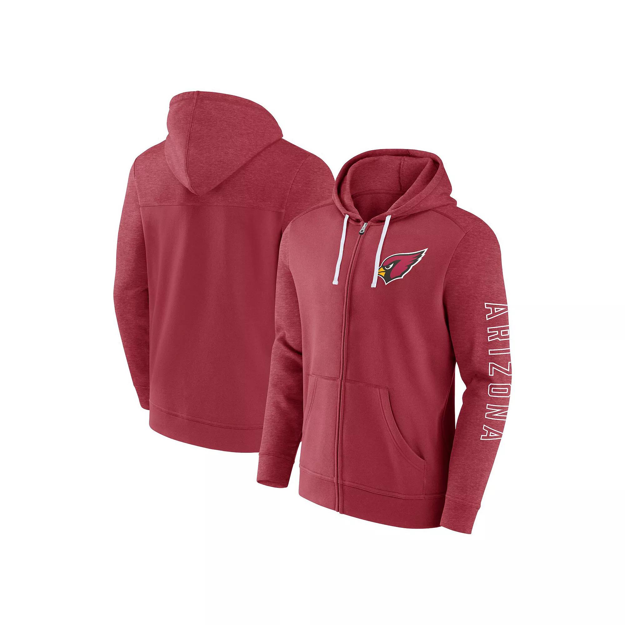 Men's Fanatics Branded Cardinal Arizona Cardinals Offensive Lineup Hoodie Full-Zip Hoodie,  Product Image