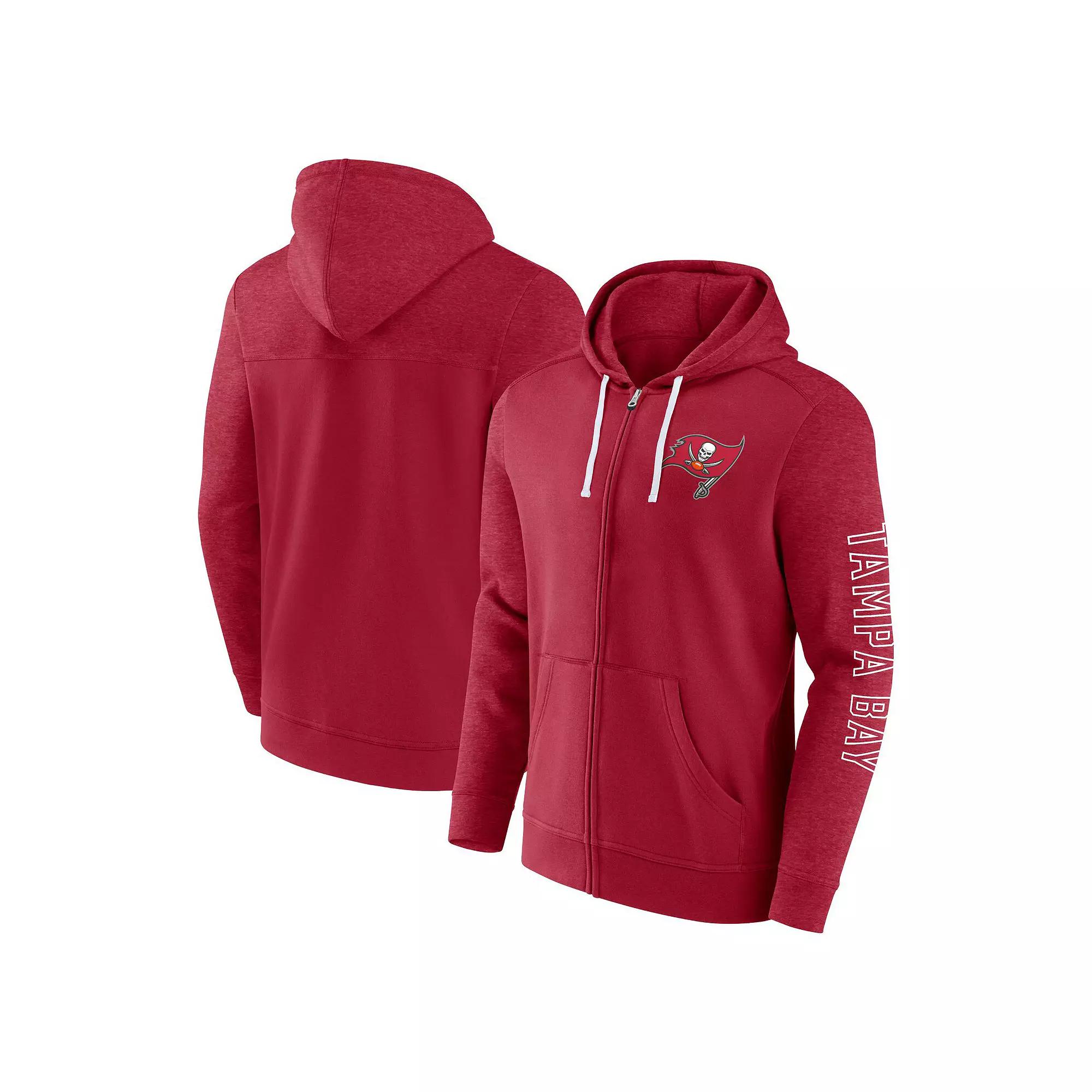 Men's Fanatics Branded Red Tampa Bay Buccaneers Offensive Lineup Hoodie Full-Zip Hoodie,  Product Image