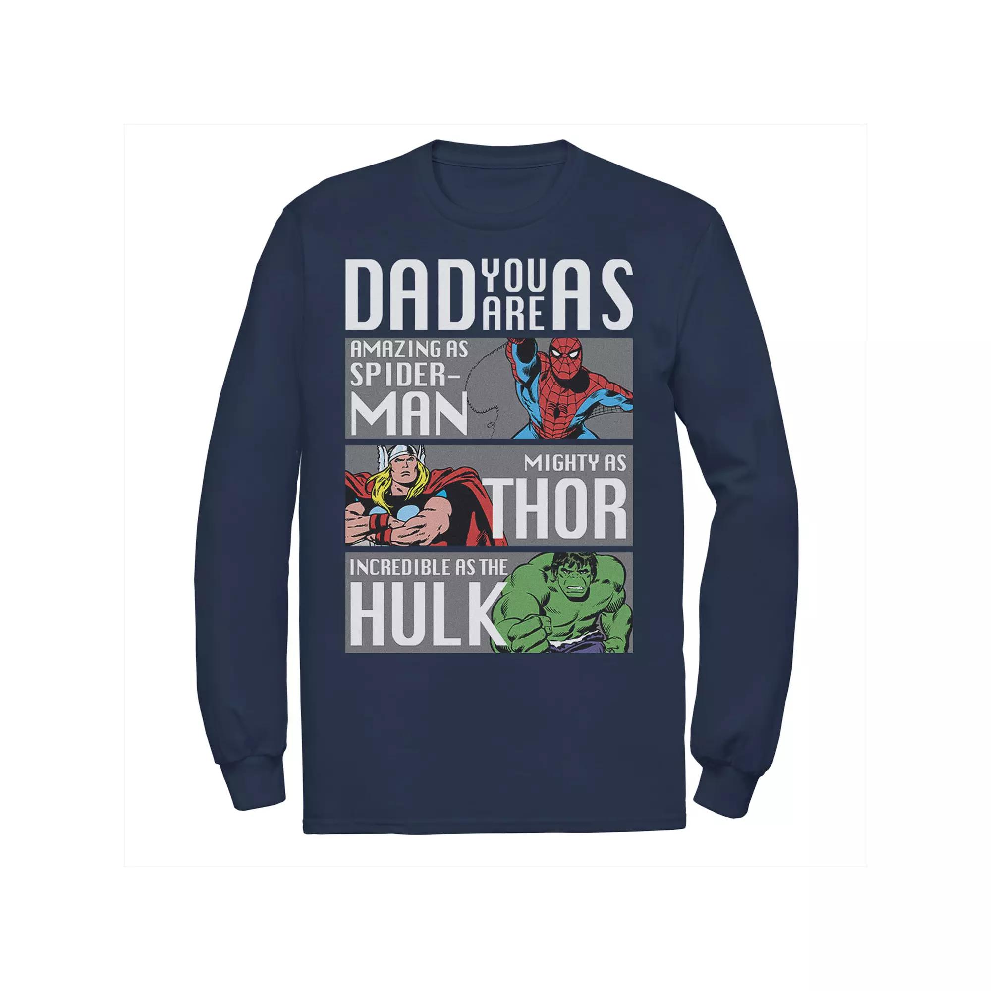 Men's Marvel Spider-Man Thor Hulk Dad You Are As Panels Tee,  Product Image